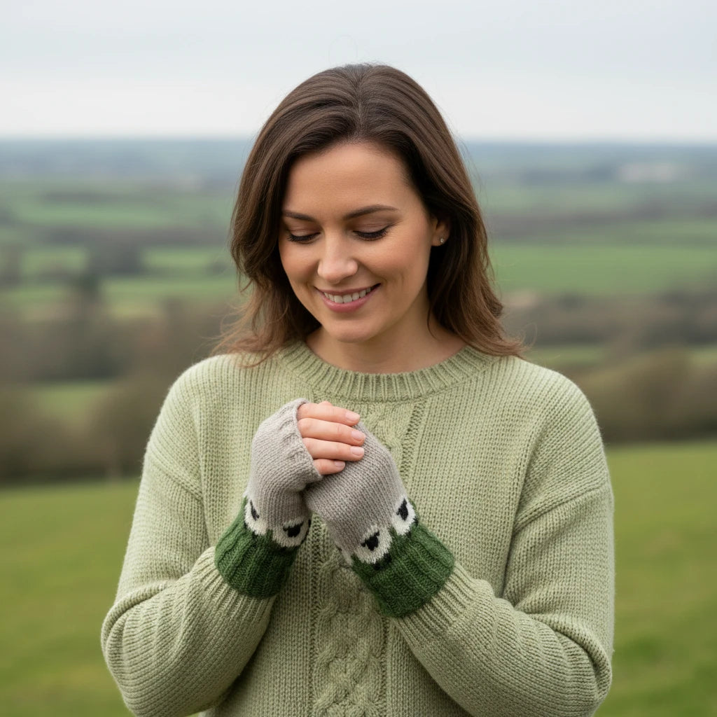 Green Sheep  Handwarmers