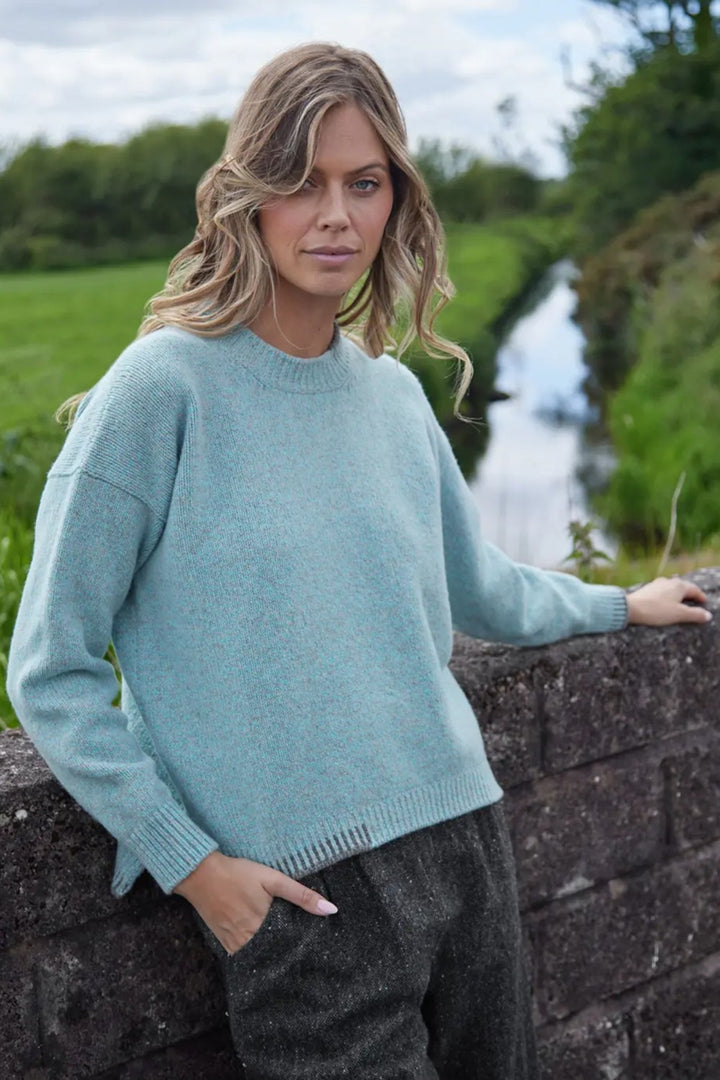 Crew Neck Jumper with Blanket Stitch Detailing