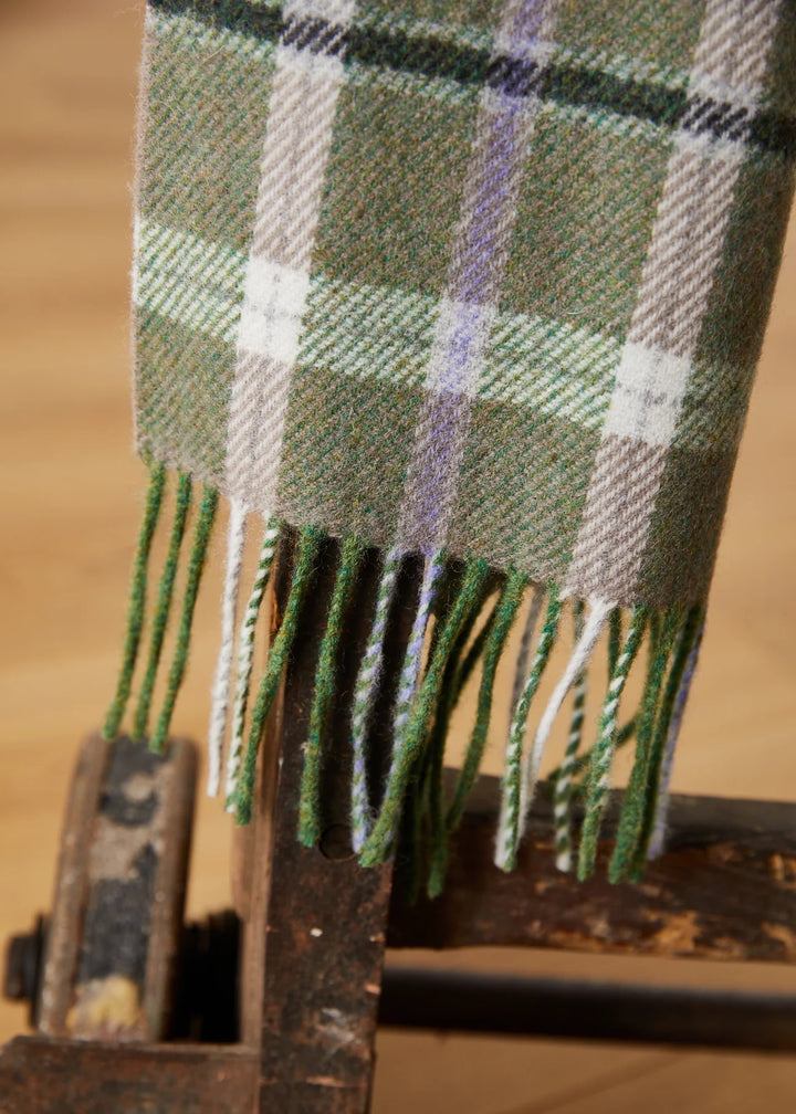 Foxford Green and Mink Lambswool Scarf 4392 C3