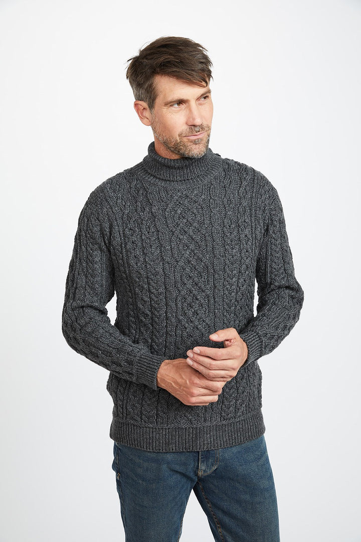 Polo Neck Aran Sweater