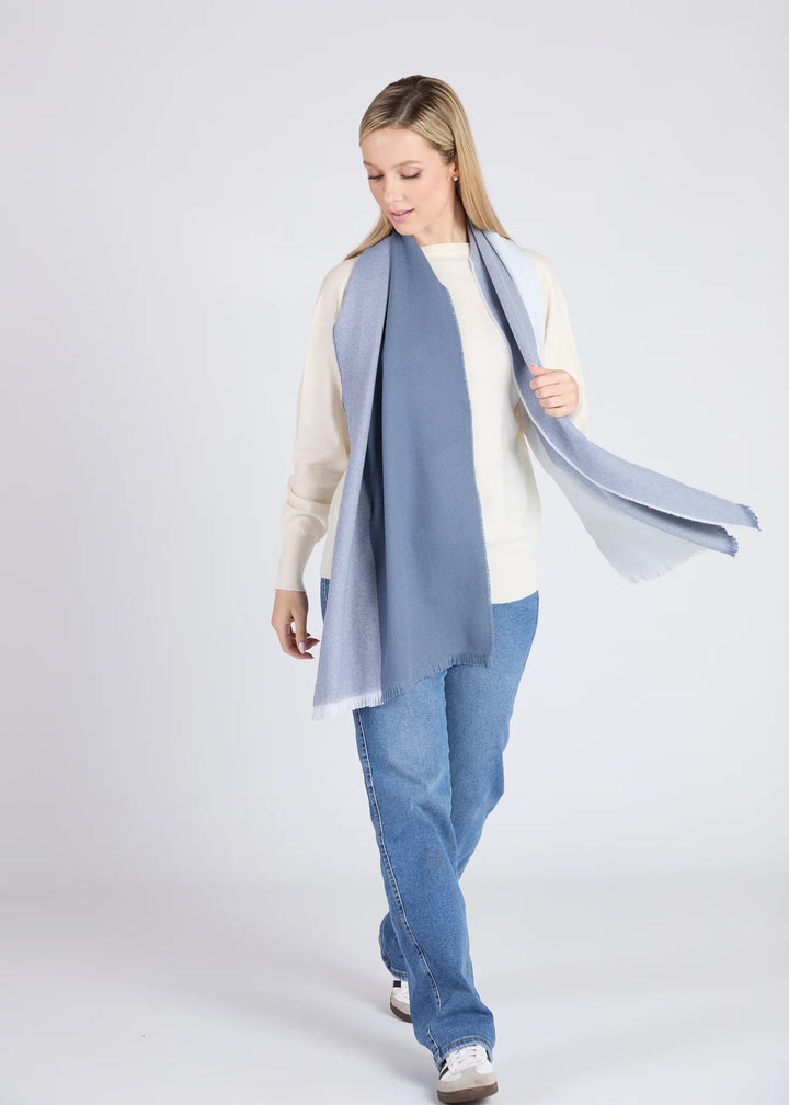 Foxford Denim 4 Block Extra Fine Merino Scarf 4415c3