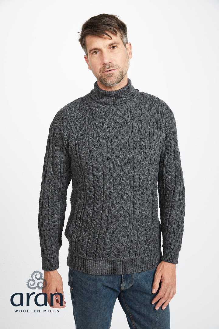 Polo Neck Aran Sweater