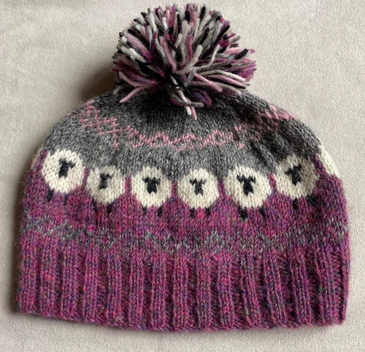 Fair aisle Bobble Beanie with Sheep