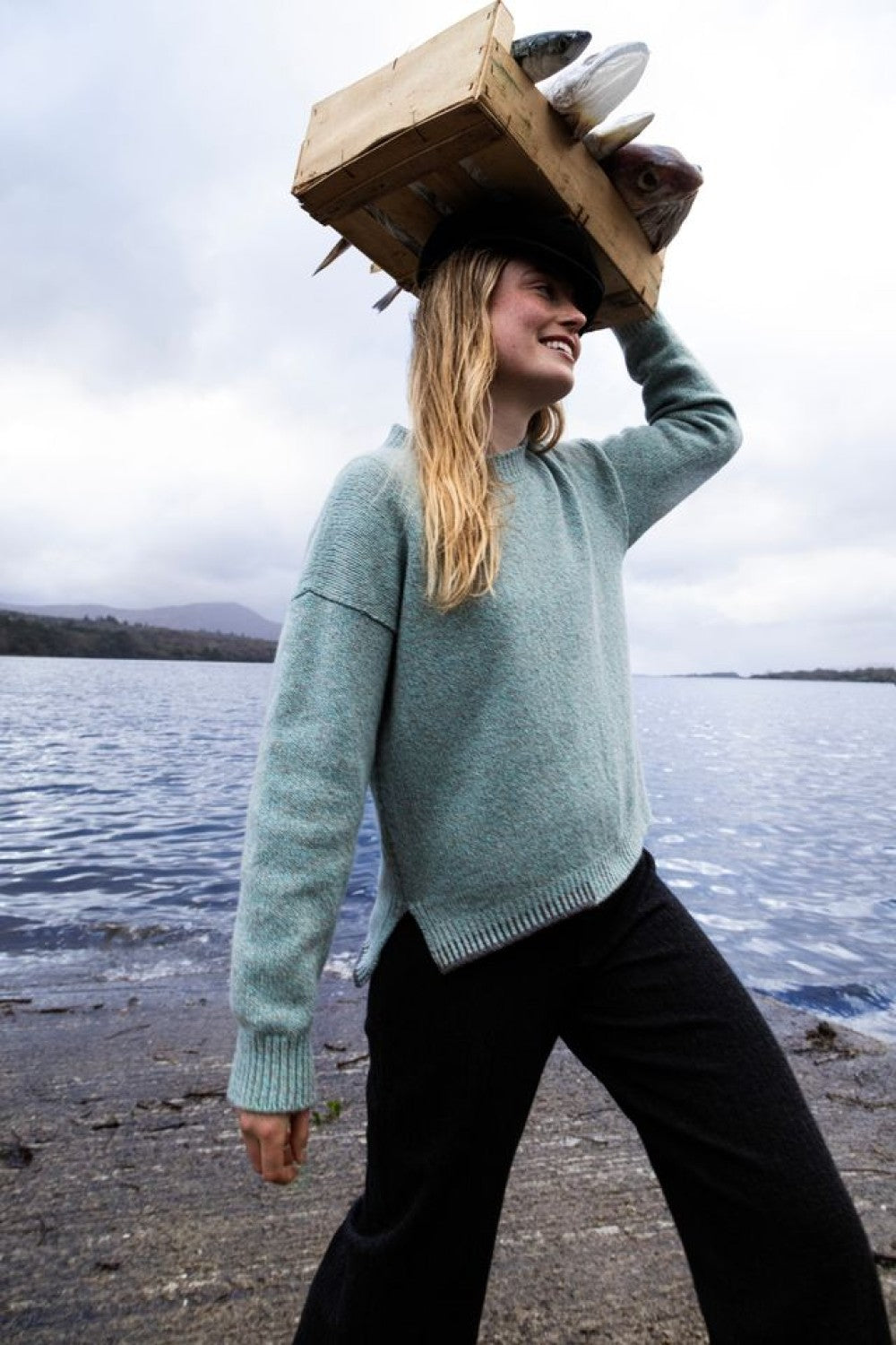 Crew Neck Jumper with Blanket Stitch Detailing
