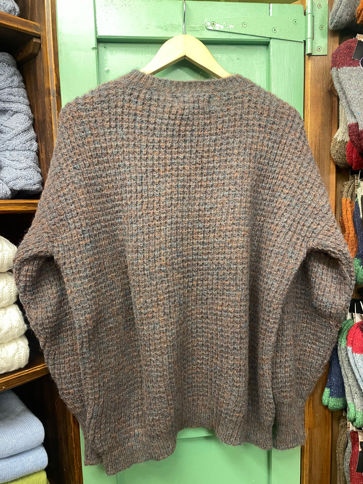 Fisherman Out Of Ireland Waffle Stitch Sweater - Copper Ink