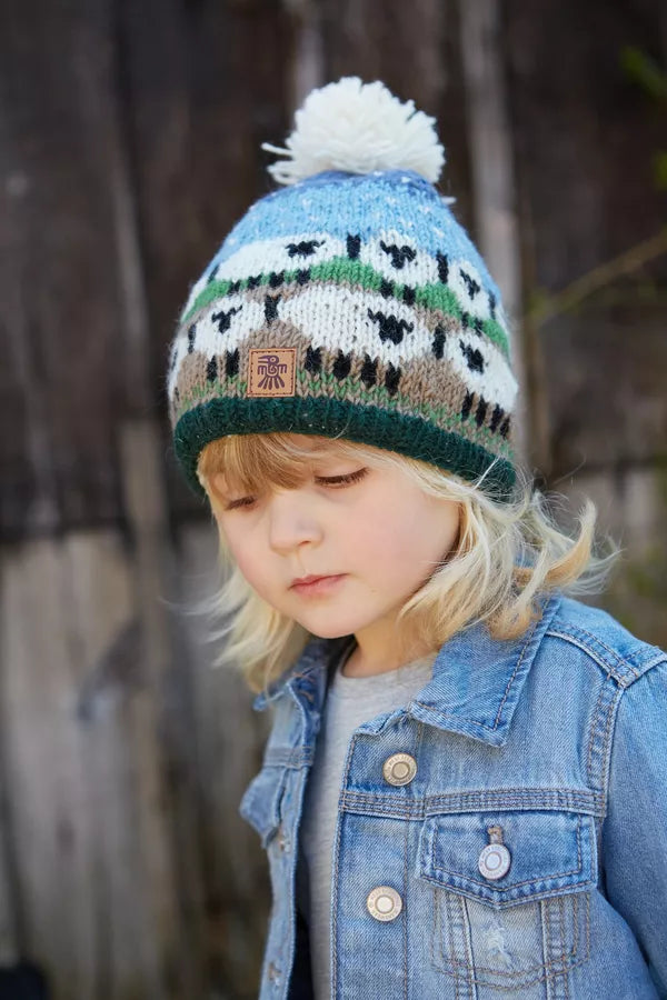 Kids Snowy Sheep Bobble Beanie