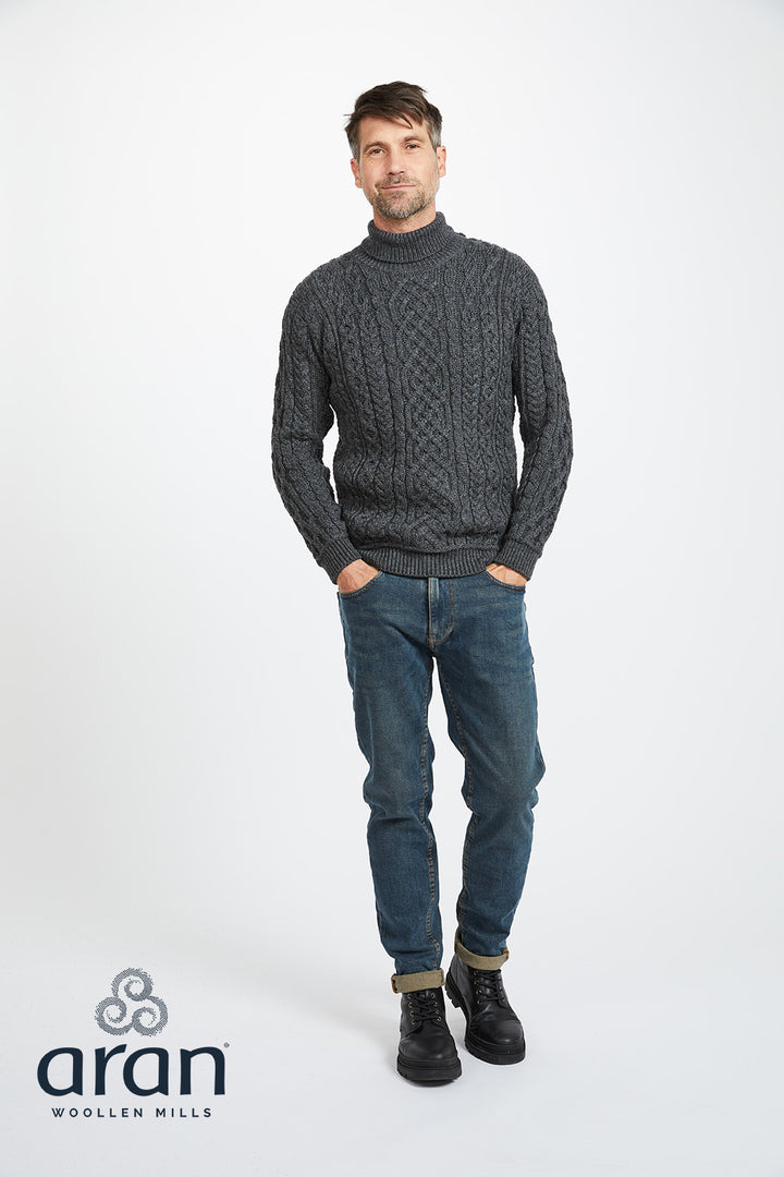 Polo Neck Aran Sweater