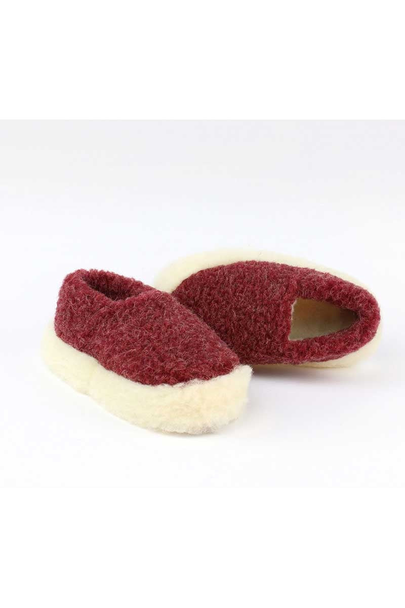 Merino Wool Slippers (Unisex.) Dark Red