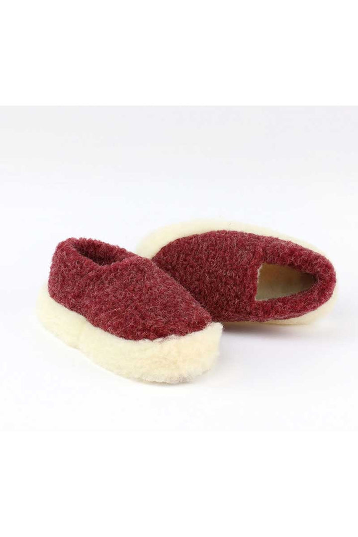 Merino Wool Slippers (Unisex.) Dark Red