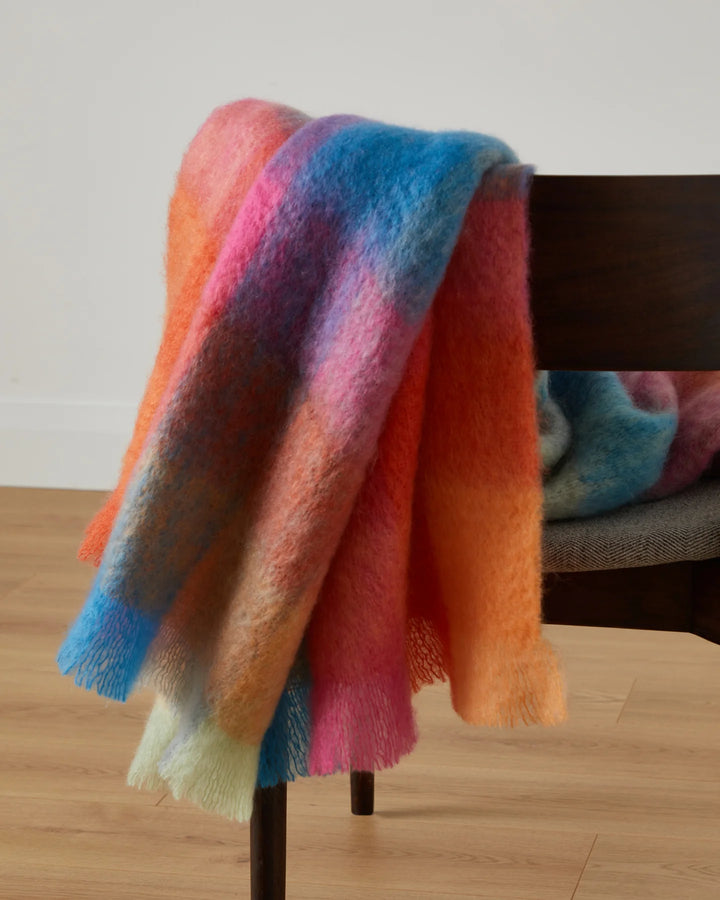 Foxford Colour Block Mohair Throw