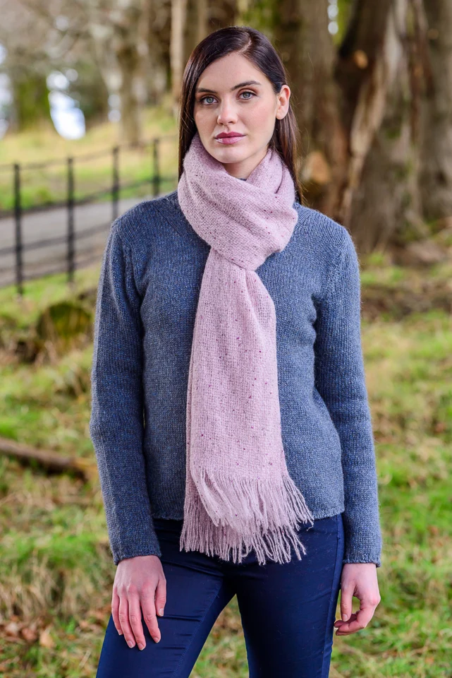 Mucros Islander Green Scarf - Pink
