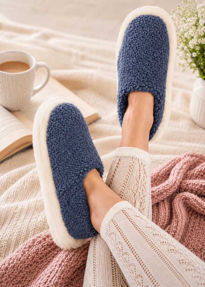 Merino Wool Slippers (Unisex) Navy