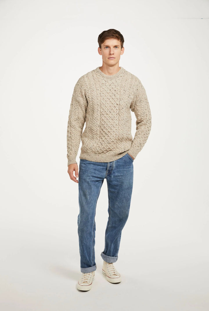 Unisex  Wool Aran Sweater  - Toasted Oat