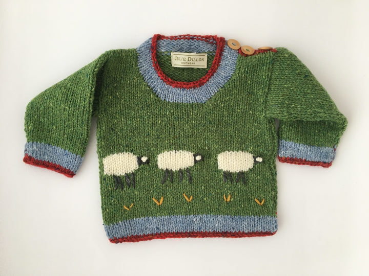 Children’s Handmade Sheep Sweater  – Green