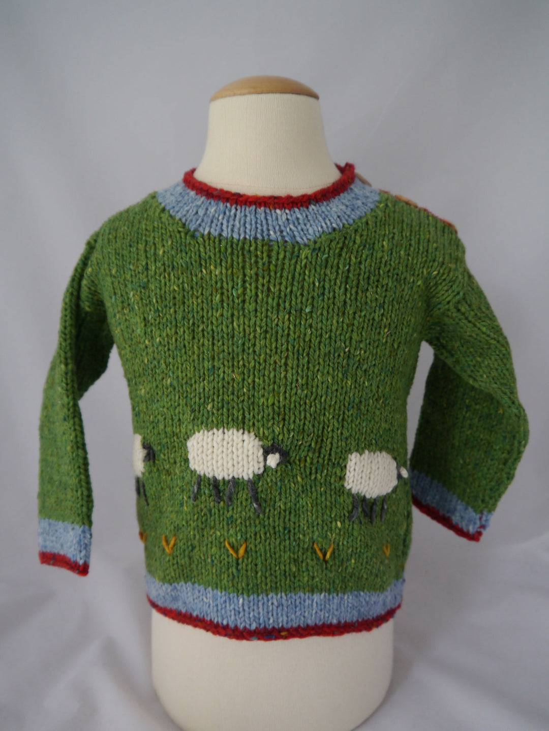 Children’s Handmade Sheep Sweater  – Green