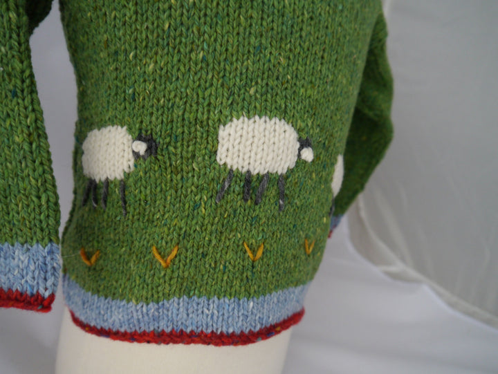 Children’s Handmade Sheep Sweater  – Green