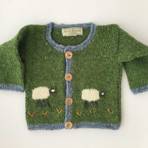 Children’s Handmade Sheep Cardigan – Green