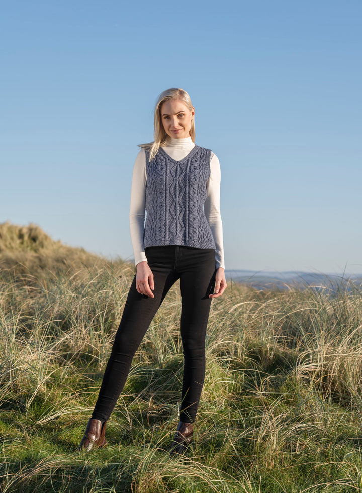 Aran V Neck  Slipover