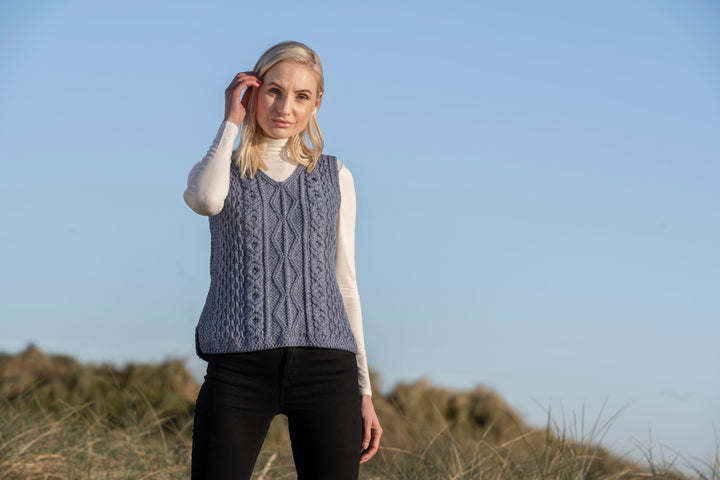 Aran V Neck  Slipover