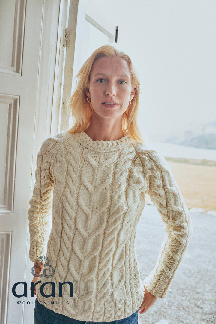 Aran Cabled Merino Wool Sweater