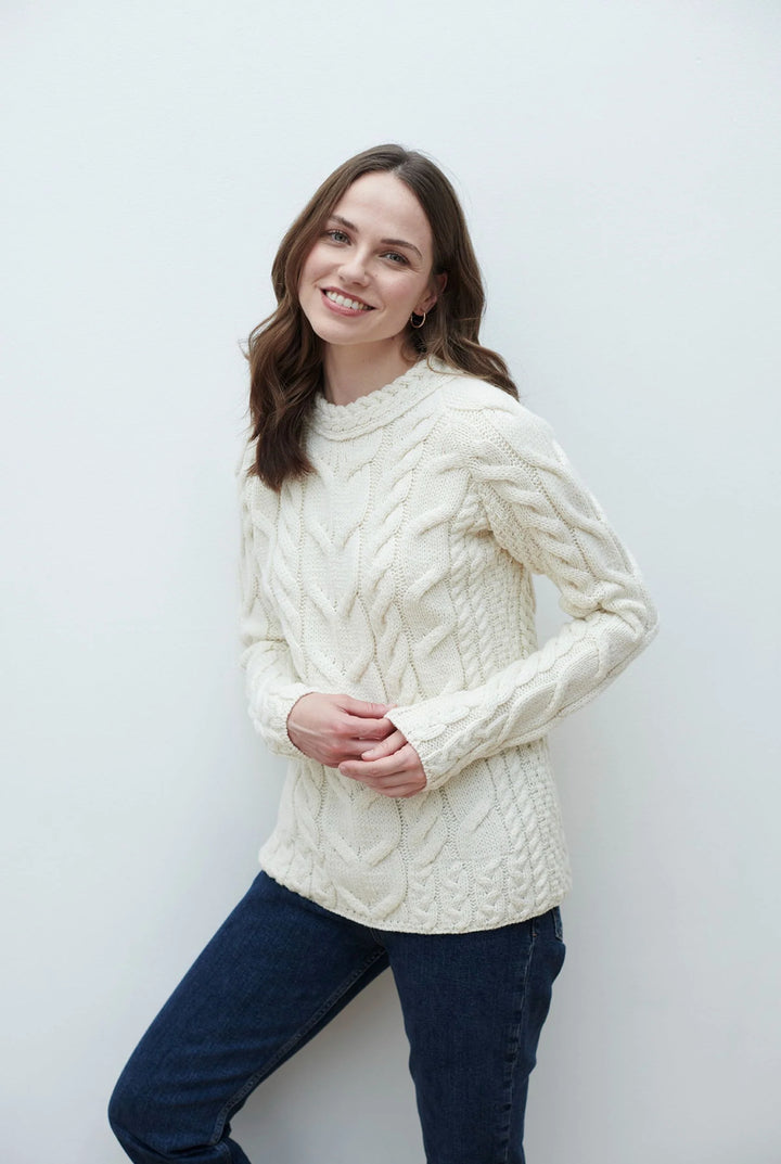 Aran Cabled Merino Wool Sweater