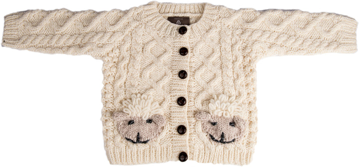 Hand knit Baby Sheep Cardigan