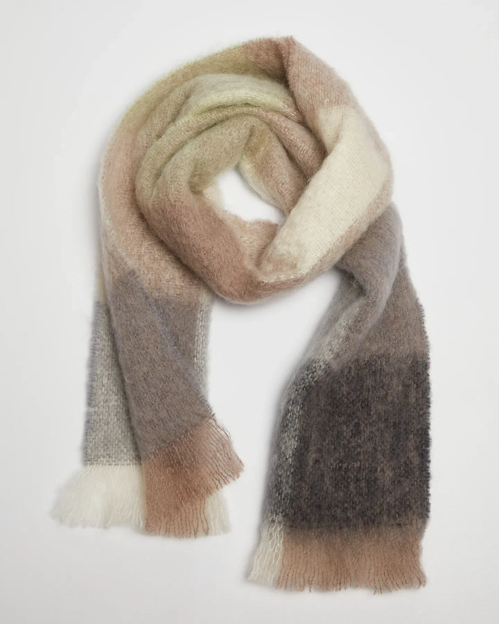 Foxford Mink and White Mohair Scarf