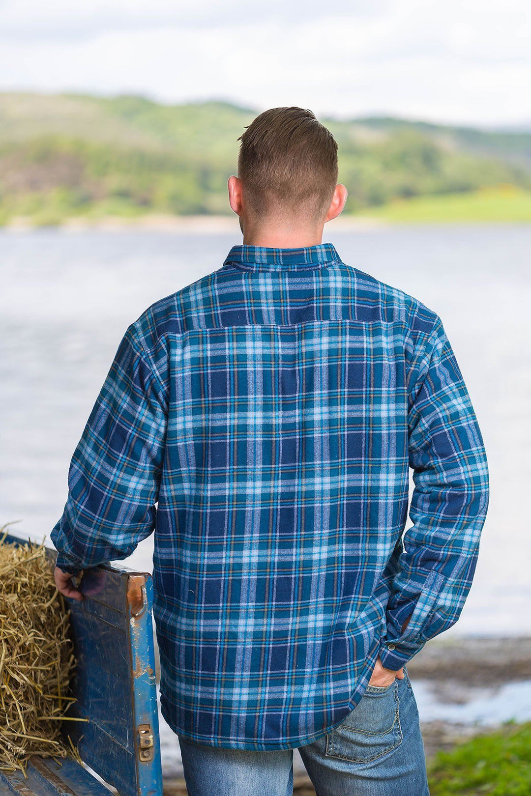 Fleeced  Lined Unisex Flannel Shirt – Blue Navy Check