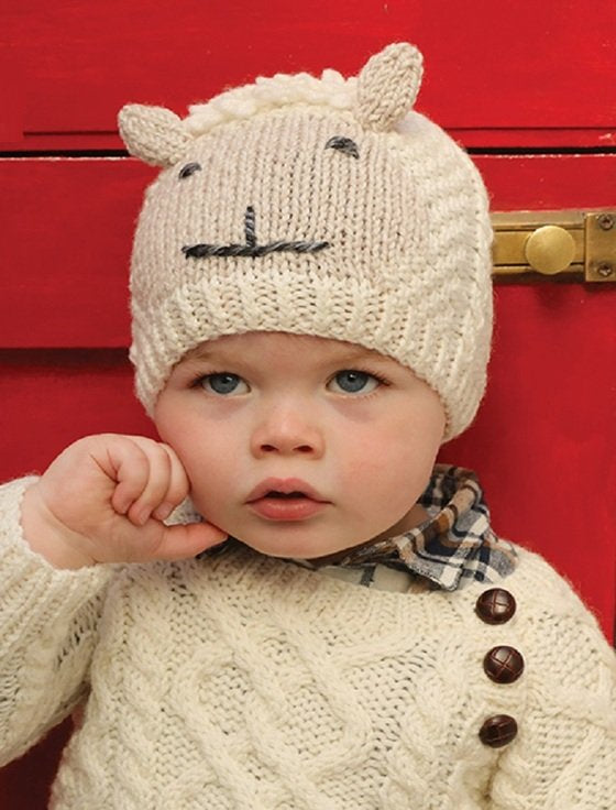 Hand knit Baby Sheep Hat